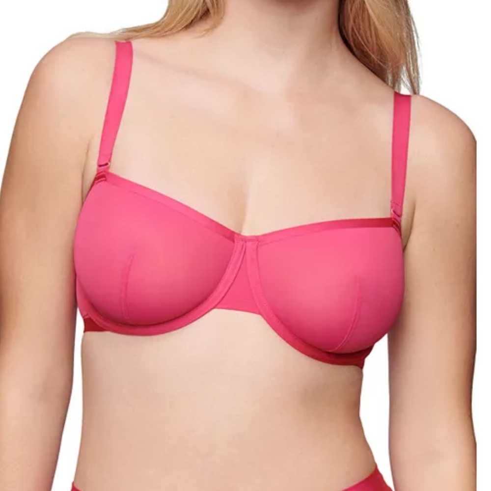 CUUP THE BALCONETTE - MESH Size 34F, Color Hot Fuchsia